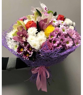 Buchet Orhidee si Crizanteme